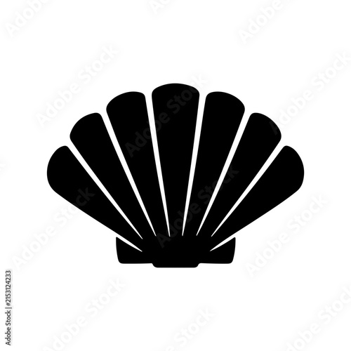 Simple Seashell Silhouette Ocean Beach Coastal Marine Nautical Summer Vector Graphic