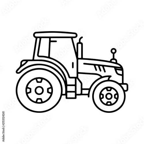 Smart Tractor Modern Farming Technology Agricultural Automation Digital Agriculture Vector Icon
