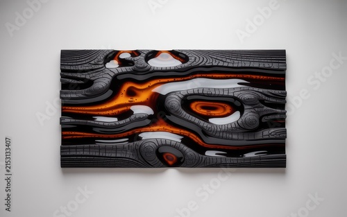 Abstract fluid dynamics art with glowing contours photorealistic vector