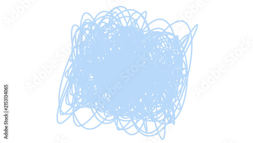 Canvastavla Bright sky blue tangled line drawing creating a dense abstract web of creative e