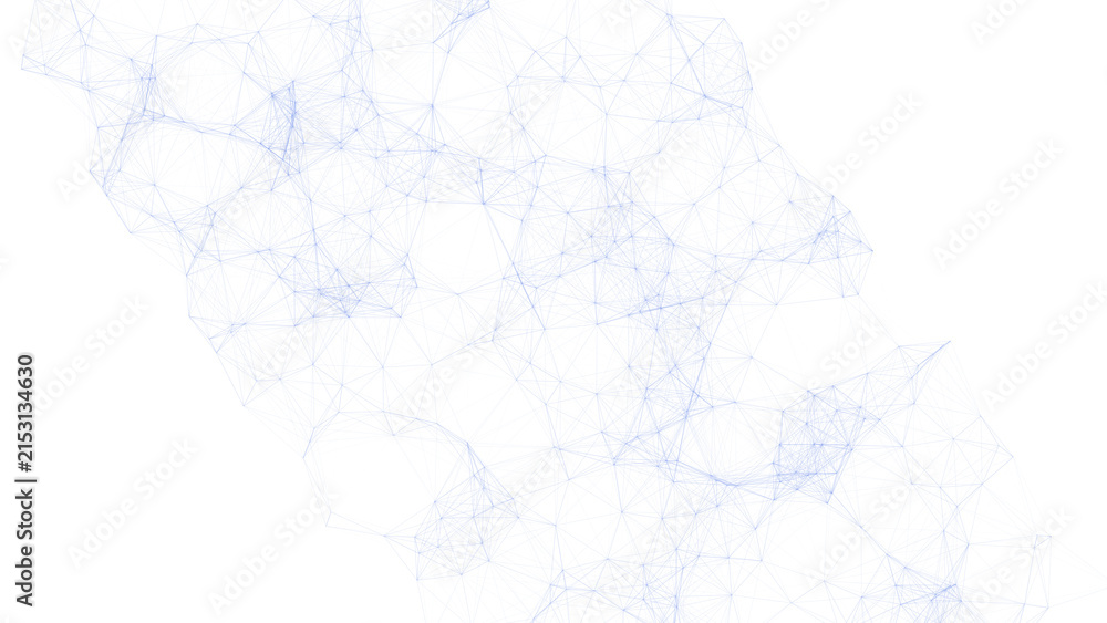 Fototapeta premium Complex digital network structure with interconnected glowing blue lines representing data connectivity and global communication systems