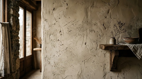 Abandoned room with old window shelf.