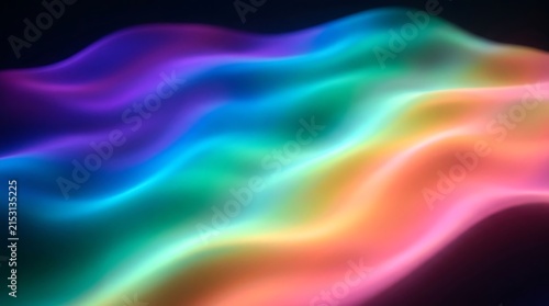Vibrant colorful wavy neon light pattern.