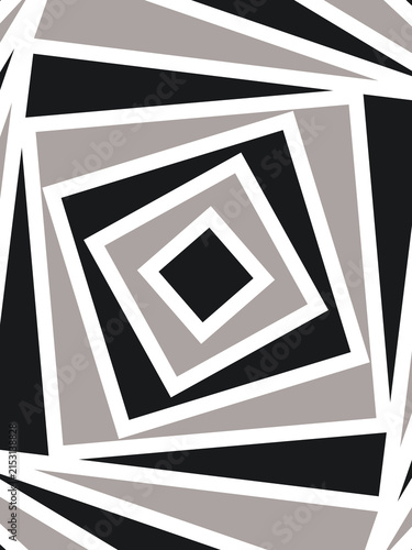 Картината върху платно Striking graphic illustration of recursive square frames forming an intense hypn