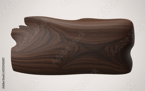 Abstract polished dark wood board mockup vector