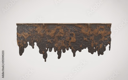 Rustic metal plate with dripping corrosion texture vector