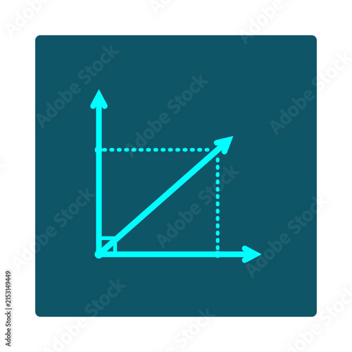 Cuadro en lienzo Orthogonality icon: two vectors meeting at a right angle, with a third vector split into dashed perpendicular components showing orthogonal decomposition