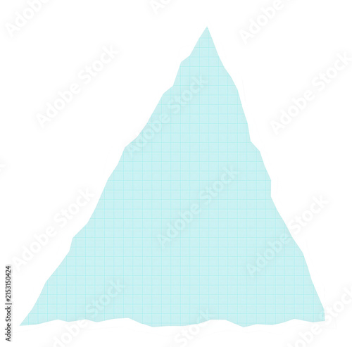 Obraz na płótnie This image depicts a single triangular piece of torn light blue paper against a