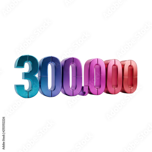 300000 number sign isolated on transparent background