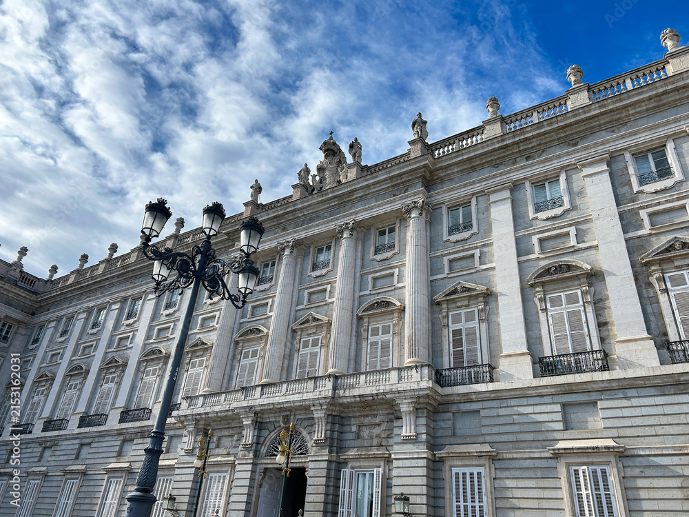 Fototapeta premium View of Royal palace on Oriente square. Close-up. Madrid. Spain.