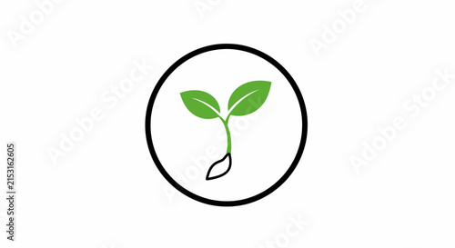 green sprout in circle