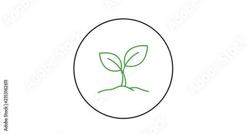 Green sprout seedling icon, plant growth concept, simple vector illustration
