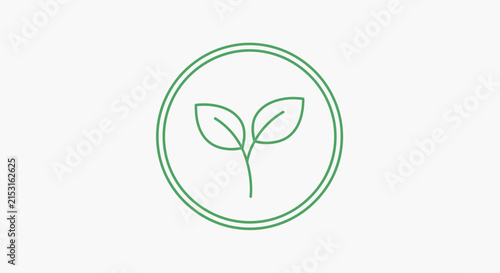 Green sprout seedling icon in circle, symbol of growth, sustainability, nature, organic