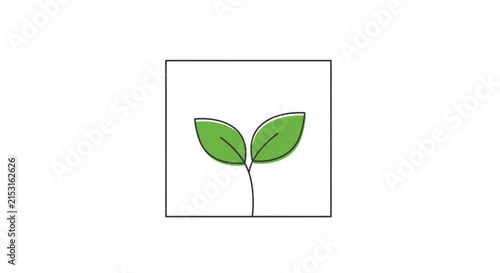 Green sprout with leaves, new life and growth