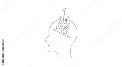 Flaming Mind Concept, Burning Thoughts