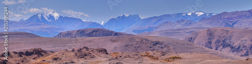 Dry Mongolian landscapes of the south of Altai, panoramic view