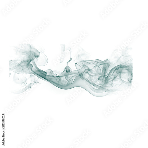 Canvastavla Abstract teal smoke cloud formation on white background with abstract formation