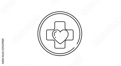 Medical care symbol with heart