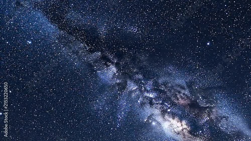 Shooting star streaking across the milky way night sky