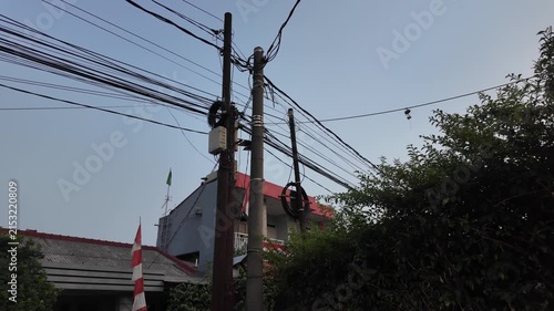 Electric cable connection to residential house