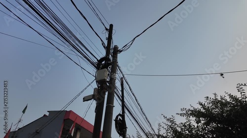 power lines in the sky