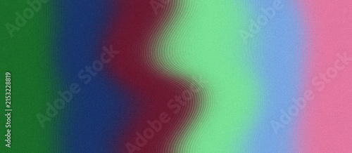 Quadro su tela Wavy color field blending forest green, blue, and claret with soft mint, sky blue, and pink, all infused with fine grain texture, perfect for abstract design