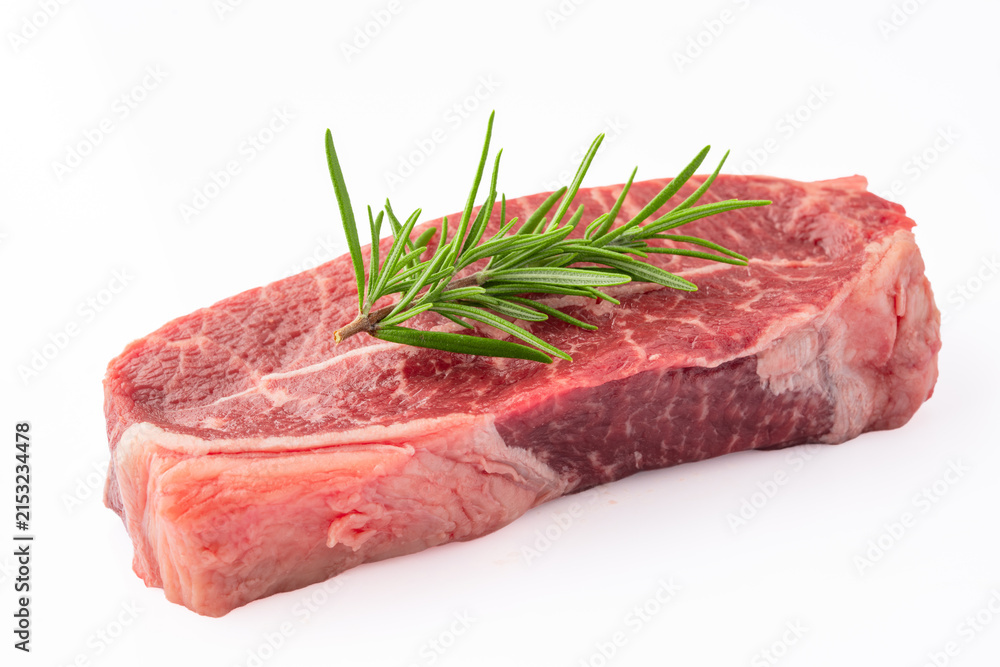 Fototapeta premium Perfectly grilled premium beef steak isolated on a white background 