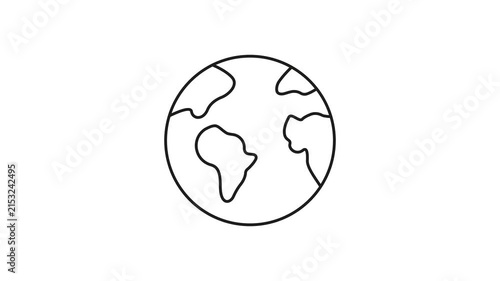 Earth Globe Animated Icon With Alpha Channel. Global Connectivity, Environmental Awareness, And Worldwide Communication Motion Graphic. On Transparent Background