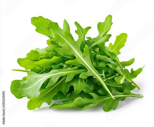 Fresh arugula leaves isolated on a white background