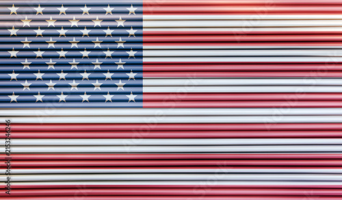 American Flag painted on a Galvanized rusty door 