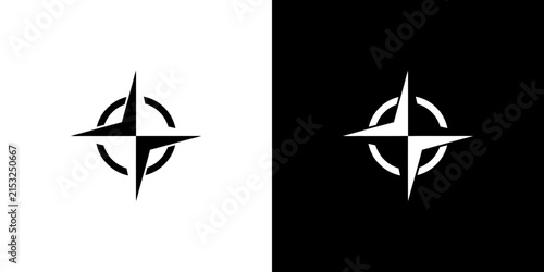 Four pointed star compass icons.