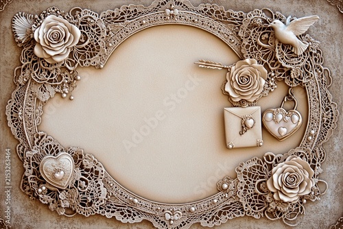 Victorian lace frame perfect for Valentine's Day, Mother's Day, and International Women's Day celebrations