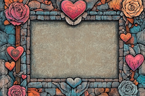 Beautiful frame for holiday celebrations featuring Giants Causeway for Valentine's, Mother's Day, and weddings