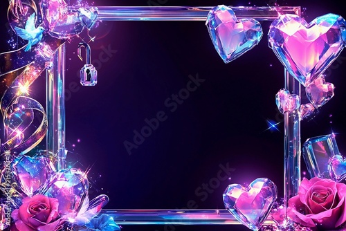 Chic holographic frame ideal for Valentine's, Mother's Day, weddings, and International Women's Day
