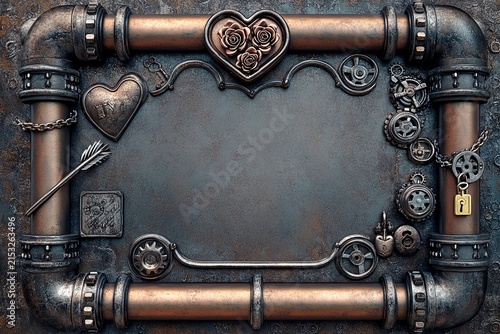 Industrial pipe frame for Valentine's Day, Mother's Day, and weddings