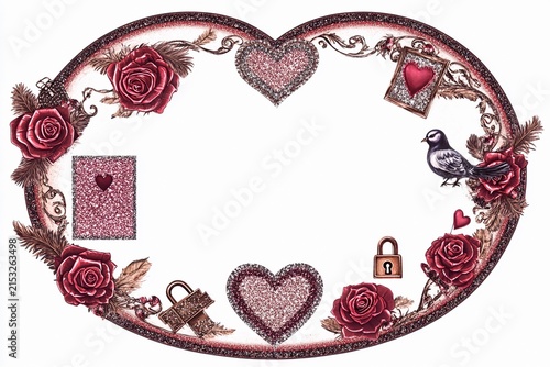 Beautiful carnival mask frame for Valentine's Day, Mother's Day, and weddings