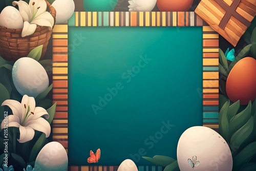 Holiday Easter postcard featuring pixel glitch design and colorful elements