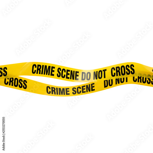 Crime scene do not cross yellow police warning tape as PNG asset