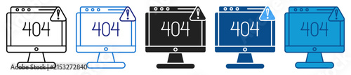 Foto Page not found icon set in multiple style