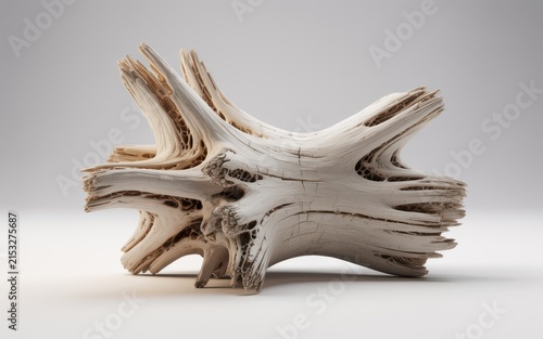 Intricate carved wooden sculpture abstract art on vector