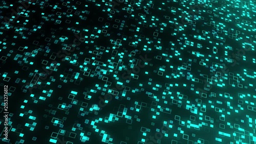 Futuristic AI Data Flow Background with Glowing Digital Particles and Network Motion