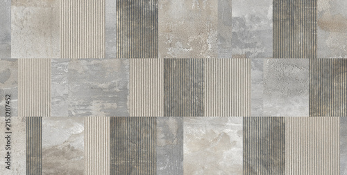 Konstfotografi Industrial concrete tile texture, weathered cement wall background, rustic grey