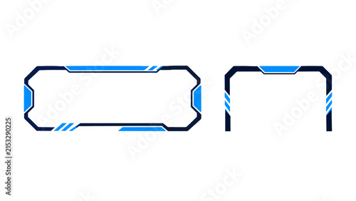 Futuristic Sci-Fi HUD Interface Frame Border UI Set Vector Illustration
