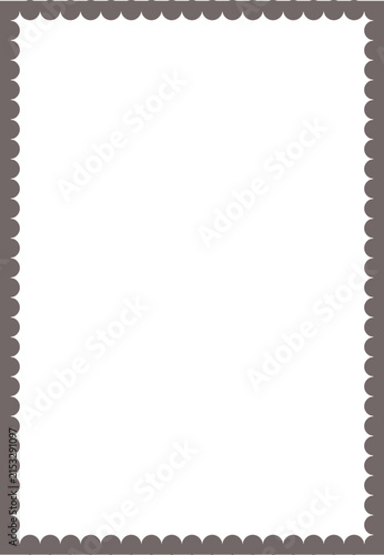 Minimal Warm Gray Scalloped Border Frame Vector