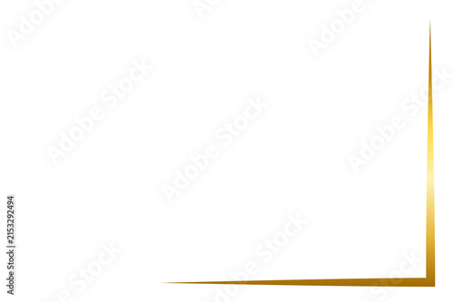 Gold Tapered Corner Border Frame Graphic Element Isolated on Transparent Background