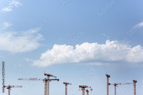 A city is under construction.
