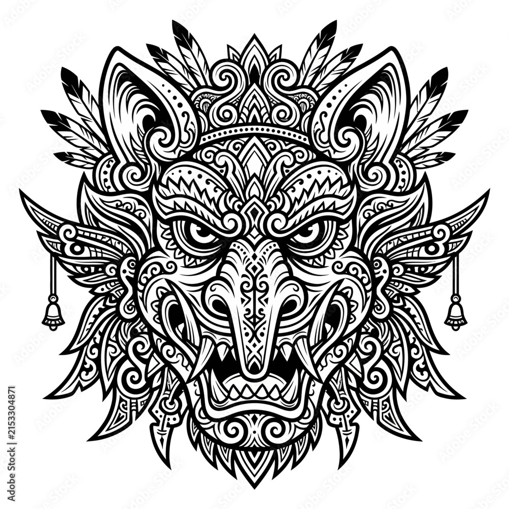 Fototapeta premium Beautiful Ceremonial Face Mask Creative Visual