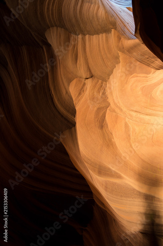 Swirling sandstone canyon walls in Arizona