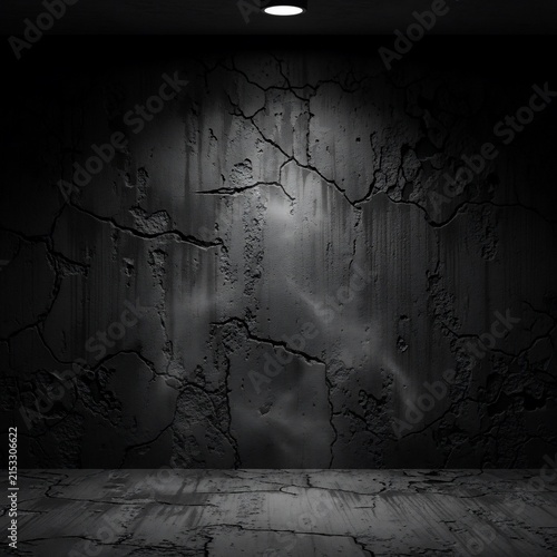 Cracked Darkness: A 3D study in textured despair, dramatically lit.
