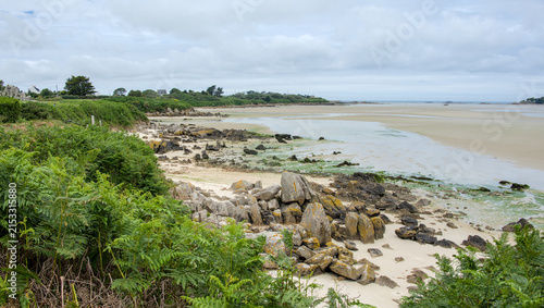 Scenic landscape at the coast of Guisseny, Brittany, France